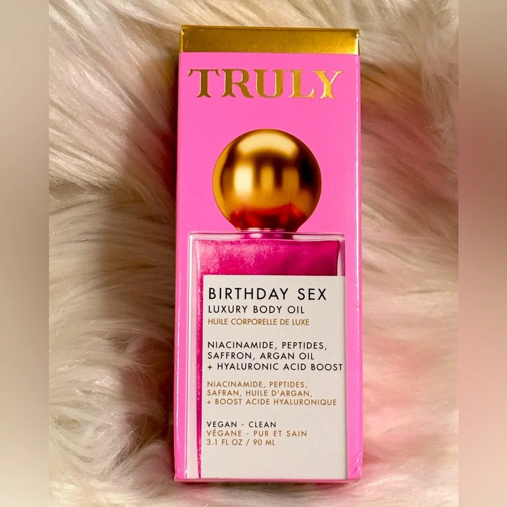 TRULY Birthday Sex Luxury Body Oil Vegan Hyaluronic Acid Boost 3.1 Oz / 90ML